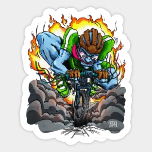 Hot Rod Cyclist Sticker